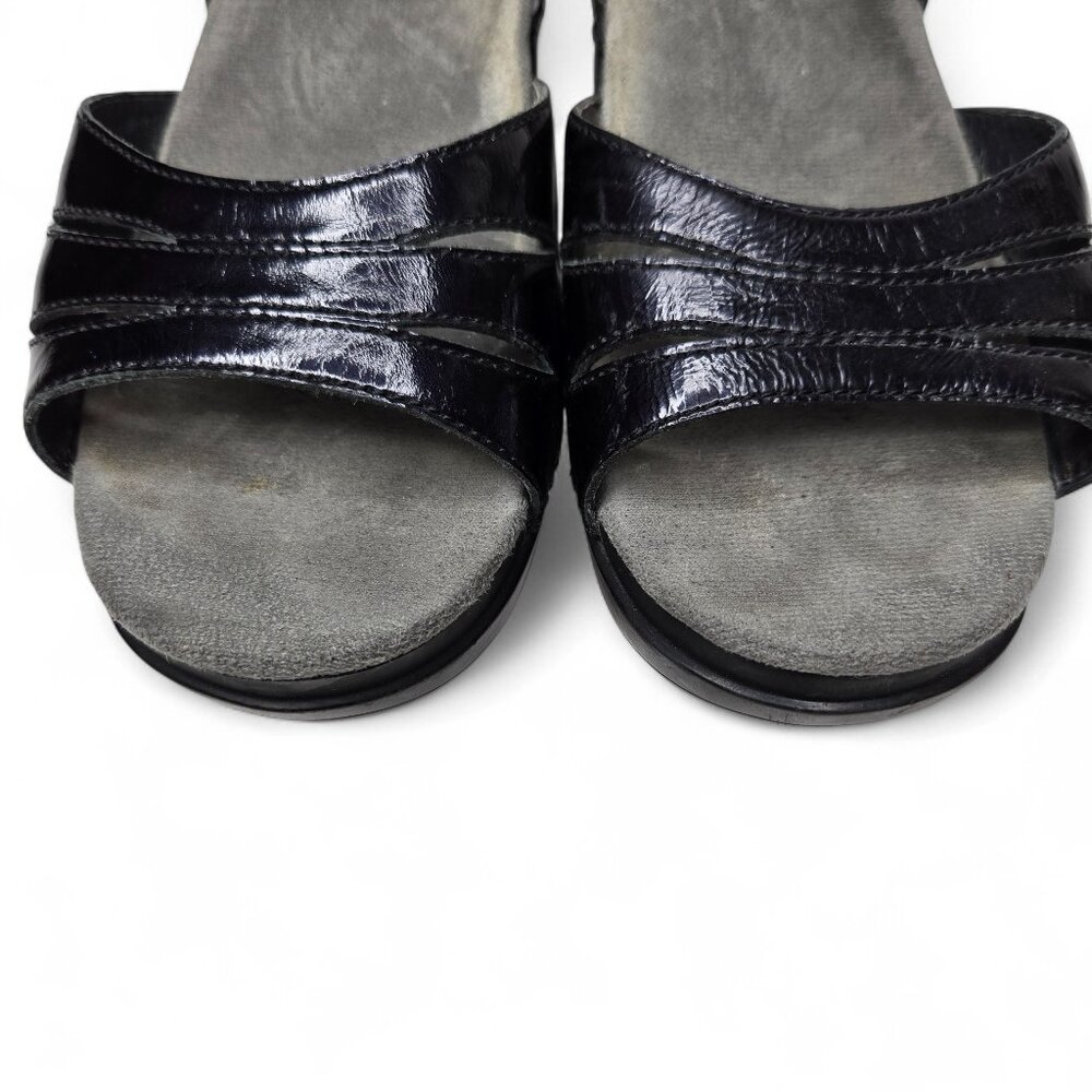 Dansko Sissy Patent Heeled Sandal's Women's Black Cushion Insole Open Toe 8.5/9 - Picture 8 of 9